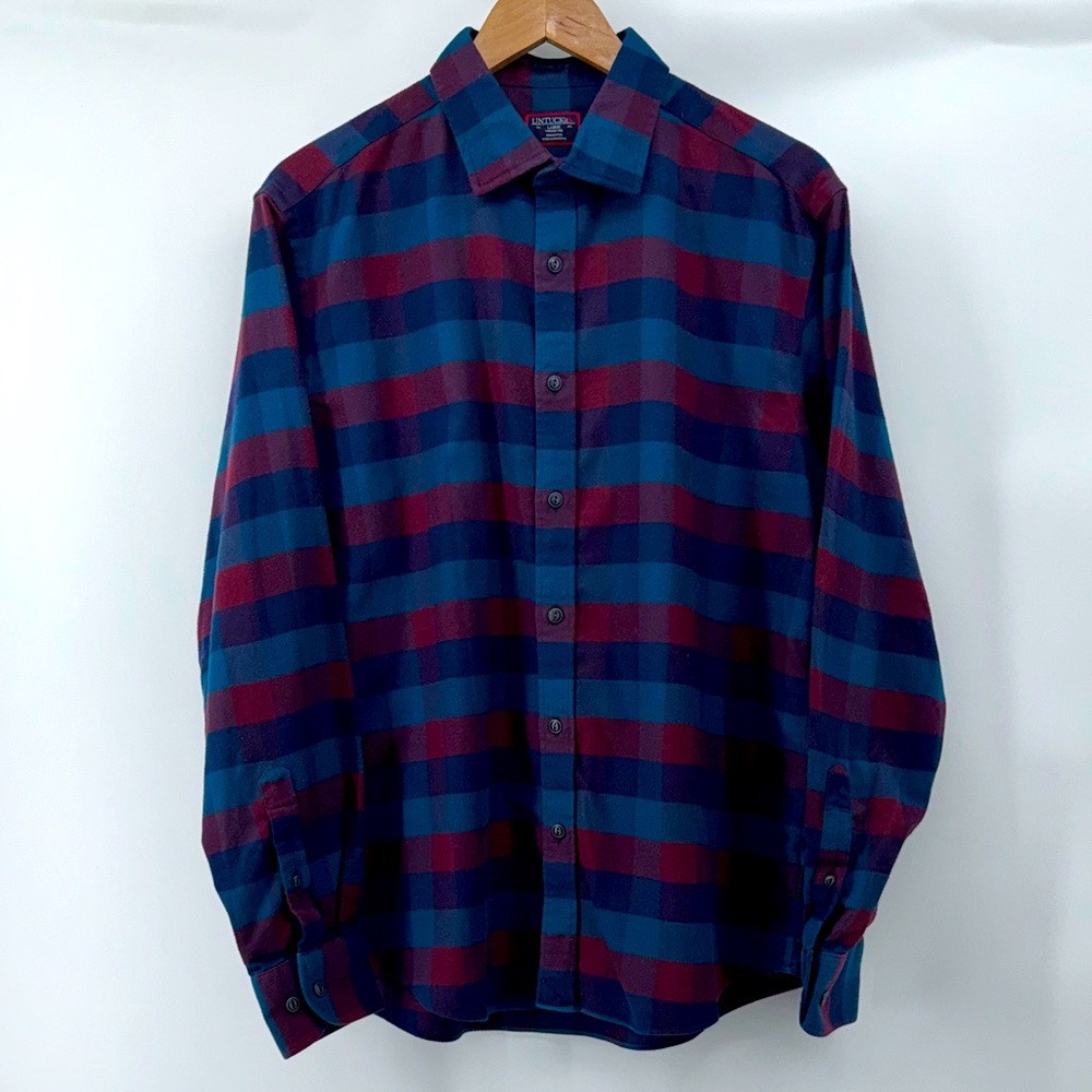 UNTUCKit Alezio Plaid Shirt Regular Fit Wrinkle Free Cotton Twill Men's‎ Large